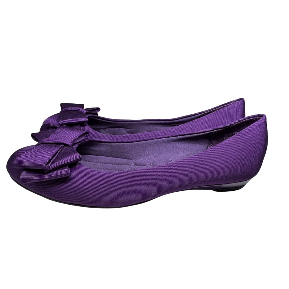 Coach and Four Purple Women's ballet Flats Bow 5.5 casual office cute colorful